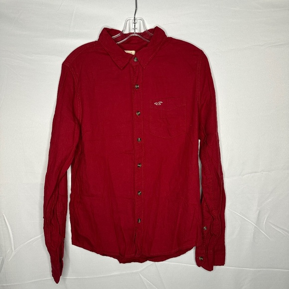 Hollister Red Button Down Shirt - Picture 1 of 4